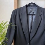 DKNY Black Wool Long Line Three Pocket Blazer Photo 1