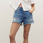 Madewell  Relaxed Denim Shorts in Homecrest Wash Ripped Edition Size 26 Photo 0