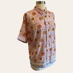 Anthropologie Maison d’Amélie Paris Button-Down Short Sleeve Floral Blouse By Photo 5