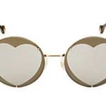 Carolina Herrera Round Heart Shape Sunglasses Gold Bick Photo 1