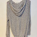 Brandy Melville Hooded Lightweight Long Sleeve Shirt Grey Floral Womens One Size Photo 1