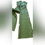 The Sang The Quilted Set Olive Sequin Bustier And High Waisted Wide Leg Pants Set Medium Photo 13