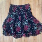 90s Dark Floral Midi Skirt Size 8 Photo 0