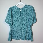 Boden USA Boden Flutter Sleeve Keyhole Blouse Green Floral US 12 Photo 5