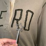 Aeropostale Vtg  Hoodie Women Medium Tan Logo Pullover Kangaroo Pocket 3/4 Sleeve  Photo 4