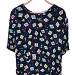 Sag Harbor Navy Blue Kitchen Utensils Novelty Print Midi Dress Womens 24W VTG Photo 4