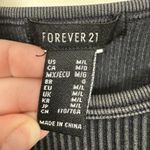 Forever 21  Bodysuit Women M/L Grey Ribbed Minimalist Basic Streetwear Grunge Photo 2