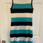 Milly  Women's Multicolor Striped Scoop Neck Knit Sleeveless Sweater Dress Sz Med Photo 0