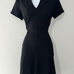 Gilli Womens Dress Black Short Sleeve Ruffle Mock Neck Fit & Flare Size S Photo 0