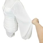 Hello Molly  Whiskey Sour Mini Dress Women’s Small White Ruched Corset Strappy Photo 8