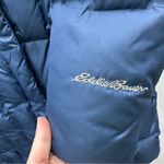 Eddie Bauer Goose Down filled hooded navy winter coat women's small. Puffer Photo 3