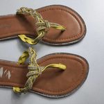 Madeline Stuart  Sandals Women's Size 9W Yellow Flat Thong Flip Flop Photo 4