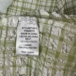 Entro Checkered Gingham Green White Ruched Puff Sleeve Women Blouse Size Medium Photo 6