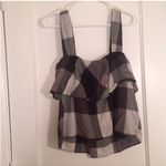 Who What Wear Picnic Plaid Ruffle Top Photo 2