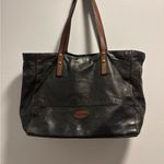 Fossil  Vintage Black Leather Brown
Accents Tote Bag Photo 2