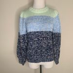 525 America NWT  Blue Green Colorblock Heathered Crewneck Sweater Sz Small Photo 5