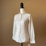 ZARA  | Pinstriped Poplin Button Down Shirt Sz XS Photo 3