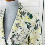 Free People Floral Linen Blazer Jacket Yellow White Size 4 Photo 4