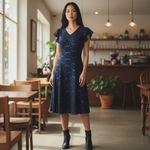 Paige Black Dress Blue Sequin Formal USA Southeastern Performance Apparel SZ 10 LBD Photo 1