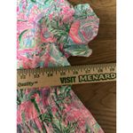 Lilly Pulitzer  Women Size XS Pink Flamingo Tiered Short Sleeve Dress Cotton City Photo 4