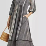 Universal Threads Universal Thread Maxi Dress Stripe Boho Festival Pockets Flare Sleeve Photo 0