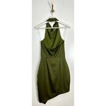 Elliatt  Camo Asymmetric Satin Cocktail Dress in Khaki Size X-Small Photo 9