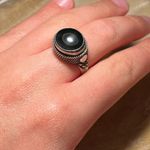 Sterling Silver Raised Black Onyx 925  Ring Photo 14