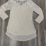 Candie's  Cream Lace Sleeve Sweater Photo 6
