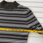 Active USA Mock neck top olive green striped ribbed Size Medium Photo 7