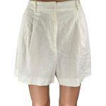 ZARA Women's White Pleated High Waisted Straight Casual Mini Shorts Size M Photo 0