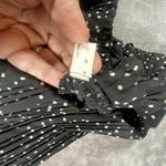 Exlura Pleated Skirt Large Black Polka Dot Maxi Stretchy Swing Flowy Feminine Black Photo 12