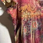 VTG Y2K Floral Top Square Neck Short Sleeve Fairy Grunge USA Made Sz L Boho Red Size L Photo 4