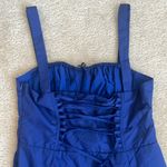 Tie Front Corset Top Sleeveless Midi Maxi Milkmaid Dress in Blue Women’s Medium Photo 3