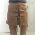 Boem Boutique Tan Lace Up Skirt Photo 0