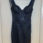 B Darlin B. Darlin Navy Sequin Sweatheart Homecoming Mini Dress. Size: 3/4. Photo 2