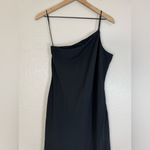 Banana Republic  Asymmetrical One Shoulder Flounce Maxi Dress Black 4 NEW $140 Photo 8
