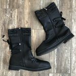 Sweater cuffed scrunch faux leather boots size 42 Black Photo 5