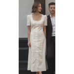 Reformation  Alida Organic Cotton Button-Up Midi Dress in White Size US 4 Photo 1