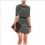 A.L.C. Culver Sweater Knit Dress Navy Acid Green Striped Mini Sz M Retail $560 Size M Photo 1