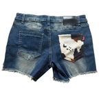 Glimms New York Jeans Natural Leather Shorts Genuine Cowhide Shorts SZ 30 #2505 Blue Photo 3
