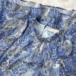 Marie Oliver  Silk Mini Dress Size Large Paisley Ruffle Boho Chic Coastal Cowgirl Photo 2