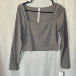 CRZ Yoga  workout top size large crop womens gray square neck croptop Photo 1