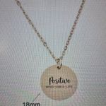 Faux Gold Plated Positive Mind Vibes Life Adjustable Necklace Photo 8