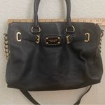Michael Kors MICHAEL Hamilton Large Black Pebbled Leather Satchel Shoulder Bag Photo 6