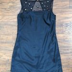 Pearl • black beaded mini dress sheer illusion Marchesa silk cocktail shift Size 2 Photo 1