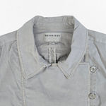 Marrakech Pearl Gray Cotton Jacket Asymmetrical Button Utility Coat Size Large Photo 2