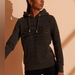 Superdry Vintage Logo Embossed Glitter Hoodie in Black Snowy Size 8 Photo 1