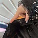 Haute Monde  Pearl Mesh Slit Midi Dress Photo 3