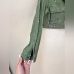 Pilcro  x Anthro Cropped Paint Splatter Utility Army Green Jacket Size XS Photo 3