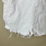 Madewell White Denim Shorts Overalls Size Small Raw Hem Photo 6